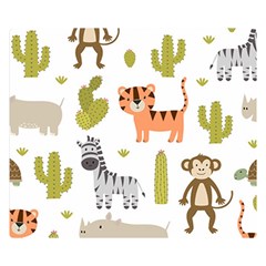 Cute Safari Animals Seamless Pattern Double Sided Flano Blanket (small) 