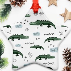 Vector Seamless Pattern With Cute Crocodiles Ornament (star)