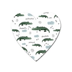 Vector Seamless Pattern With Cute Crocodiles Heart Magnet by Vaneshart