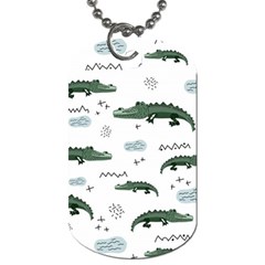 Vector Seamless Pattern With Cute Crocodiles Dog Tag (two Sides) by Vaneshart