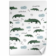 Vector Seamless Pattern With Cute Crocodiles Canvas 12  X 18  by Vaneshart