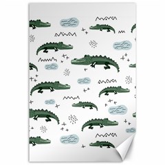 Vector Seamless Pattern With Cute Crocodiles Canvas 24  X 36  by Vaneshart