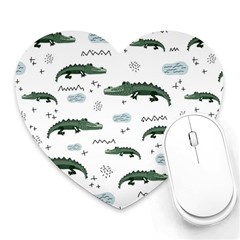 Vector Seamless Pattern With Cute Crocodiles Heart Mousepads by Vaneshart