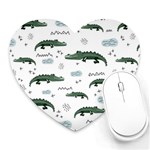 Vector Seamless Pattern With Cute Crocodiles Heart Mousepads Front