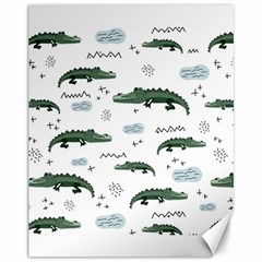 Vector Seamless Pattern With Cute Crocodiles Canvas 11  X 14  by Vaneshart