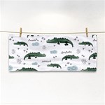 Vector Seamless Pattern With Cute Crocodiles Hand Towel Front