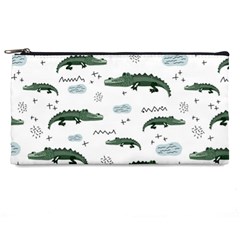 Vector Seamless Pattern With Cute Crocodiles Pencil Cases by Vaneshart