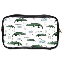 Vector Seamless Pattern With Cute Crocodiles Toiletries Bag (one Side) by Vaneshart