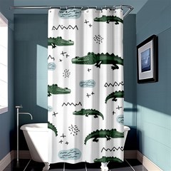 Vector Seamless Pattern With Cute Crocodiles Shower Curtain 36  X 72  (stall)  by Vaneshart