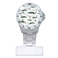 Vector Seamless Pattern With Cute Crocodiles Plastic Nurses Watch