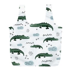 Vector Seamless Pattern With Cute Crocodiles Full Print Recycle Bag (l) by Vaneshart