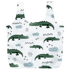 Vector Seamless Pattern With Cute Crocodiles Full Print Recycle Bag (xl) by Vaneshart