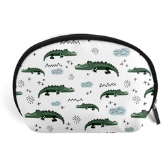 Vector Seamless Pattern With Cute Crocodiles Accessory Pouch (large)