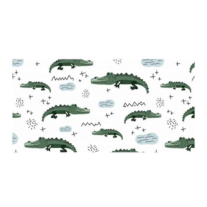 Vector Seamless Pattern With Cute Crocodiles Satin Wrap