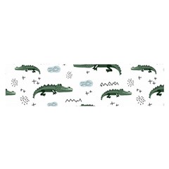 Vector Seamless Pattern With Cute Crocodiles Satin Scarf (oblong)