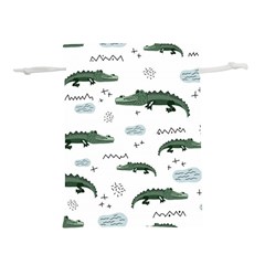 Vector Seamless Pattern With Cute Crocodiles Lightweight Drawstring Pouch (l)