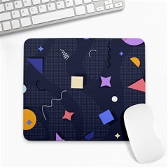 Memphis Pattern With Geometric Shapes Large Mousepads by Vaneshart