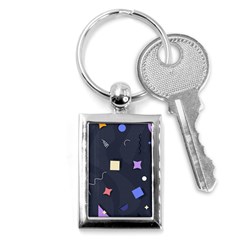 Memphis Pattern With Geometric Shapes Key Chain (rectangle) by Vaneshart