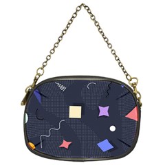 Memphis Pattern With Geometric Shapes Chain Purse (one Side) by Vaneshart