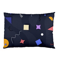 Memphis Pattern With Geometric Shapes Pillow Case by Vaneshart