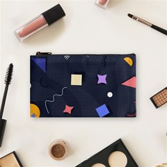 Memphis Pattern With Geometric Shapes Cosmetic Bag (small) by Vaneshart