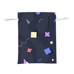 Memphis Pattern With Geometric Shapes Lightweight Drawstring Pouch (s)