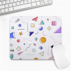 Memphis Pattern With Geometric Shapes Large Mousepads by Vaneshart