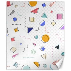 Memphis Pattern With Geometric Shapes Canvas 8  X 10 