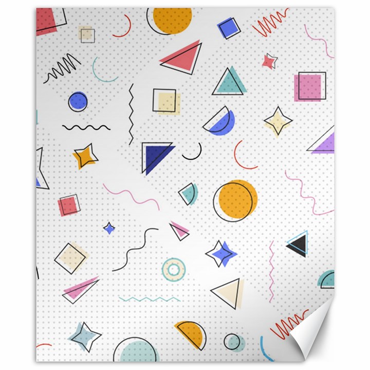 Memphis Pattern With Geometric Shapes Canvas 8  x 10 