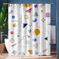 Memphis Pattern With Geometric Shapes Shower Curtain 60  X 72  (medium)  by Vaneshart