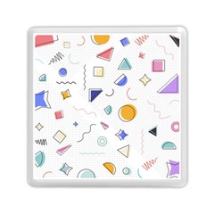 Memphis Pattern With Geometric Shapes Memory Card Reader (square) by Vaneshart