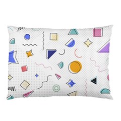 Memphis Pattern With Geometric Shapes Pillow Case (two Sides) by Vaneshart