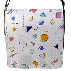 Memphis Pattern With Geometric Shapes Flap Closure Messenger Bag (s) by Vaneshart