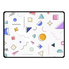 Memphis Pattern With Geometric Shapes Double Sided Fleece Blanket (small)  by Vaneshart