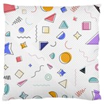 Memphis Pattern With Geometric Shapes Large Flano Cushion Case (Two Sides) Front