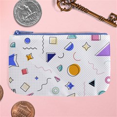 Memphis Pattern With Geometric Shapes Large Coin Purse by Vaneshart