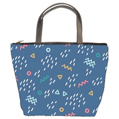 Trendy Memphis Style Seamless Pattern Colorful Geometric Seamless Pattern 80 S 90 S Styles Bucket Bag