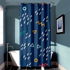 Trendy Memphis Style Seamless Pattern Colorful Geometric Seamless Pattern 80 S 90 S Styles Shower Curtain 36  X 72  (stall) 