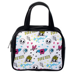 Emo Teens Doodle Seamless Classic Handbag (one Side) by Vaneshart