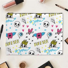 Emo Teens Doodle Seamless Cosmetic Bag (xl) by Vaneshart