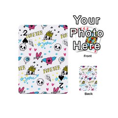 Emo Teens Doodle Seamless Playing Cards 54 Designs (mini) by Vaneshart