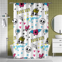 Emo Teens Doodle Seamless Shower Curtain 48  X 72  (small)  by Vaneshart