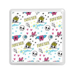 Emo Teens Doodle Seamless Memory Card Reader (square) by Vaneshart