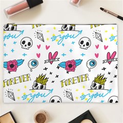 Emo Teens Doodle Seamless Cosmetic Bag (xxl) by Vaneshart