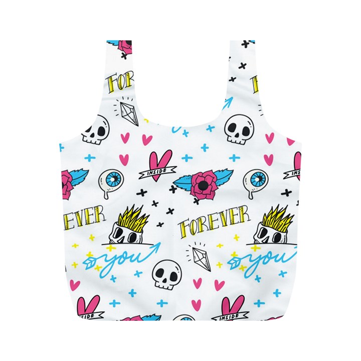 Emo Teens Doodle Seamless Full Print Recycle Bag (M)