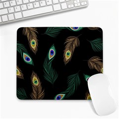 Seamless Pattern With Peacock Feather Large Mousepads by Vaneshart