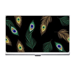 Seamless Pattern With Peacock Feather Business Card Holder by Vaneshart