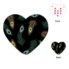 Seamless Pattern With Peacock Feather Playing Cards Single Design (heart) by Vaneshart