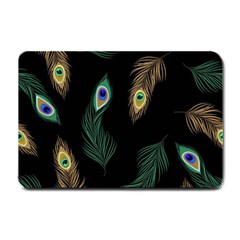 Seamless Pattern With Peacock Feather Small Doormat  by Vaneshart