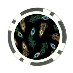 Seamless Pattern With Peacock Feather Poker Chip Card Guard by Vaneshart